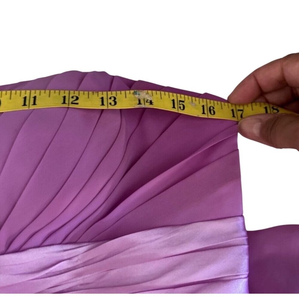 One Shoulder Pink Cocktail Dress With Pleated Bodice & Embellished Waist - Picture 5 of 16